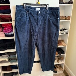 ASOS Curve Navy Blue Corduroy Pants Women’s Size 40x30